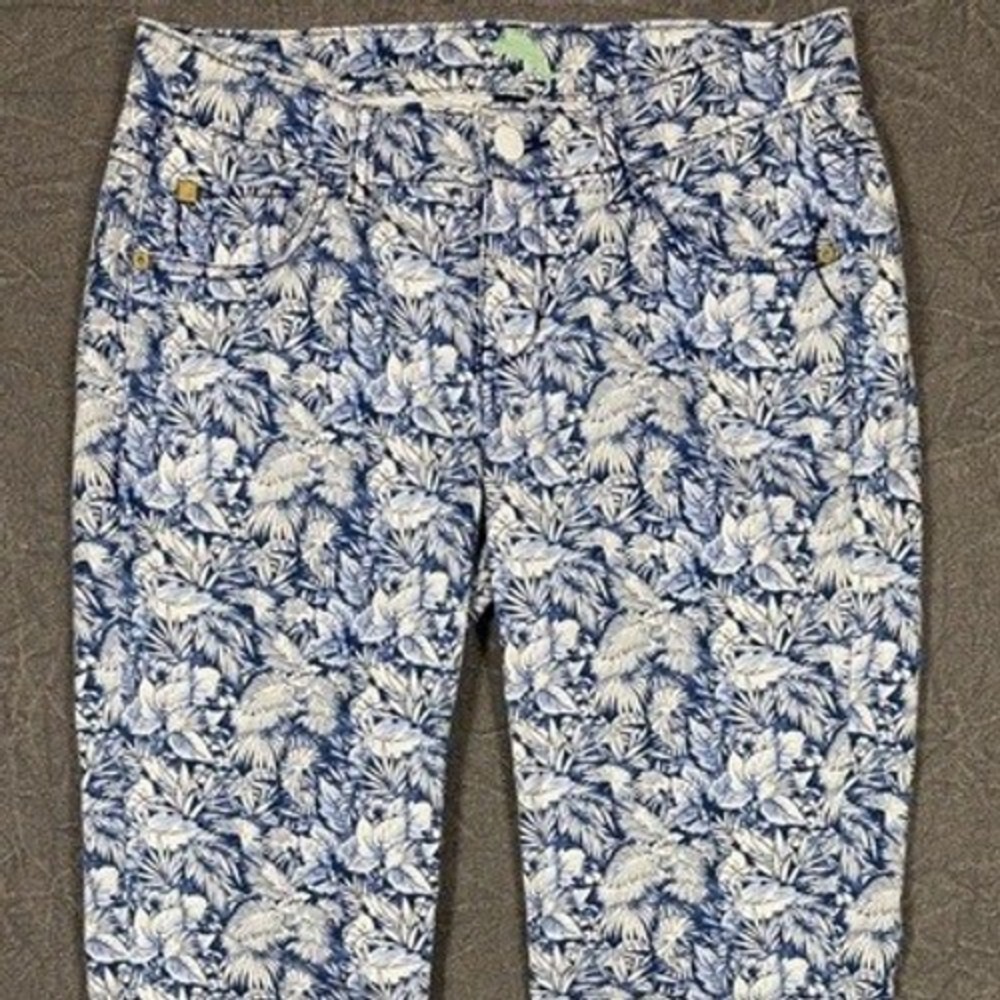 Tommy Bahama Denim Womens 0 Deep Space Tropical Floral Ankle Pants TW112702 Blue - Picture 3 of 11